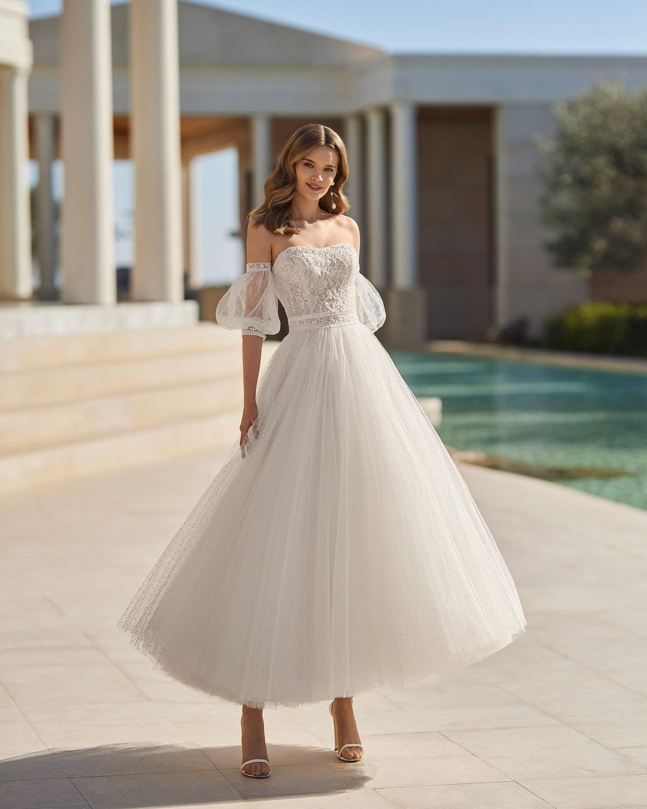 40 vestidos de novia midi: conseguí un look clásico y elegante tu casamiento
