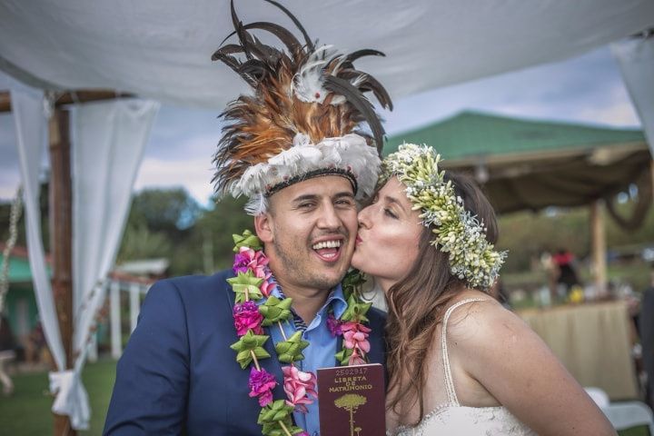 Natalia y Marcelo: un casamiento Rapanui en la Isla de Pascua