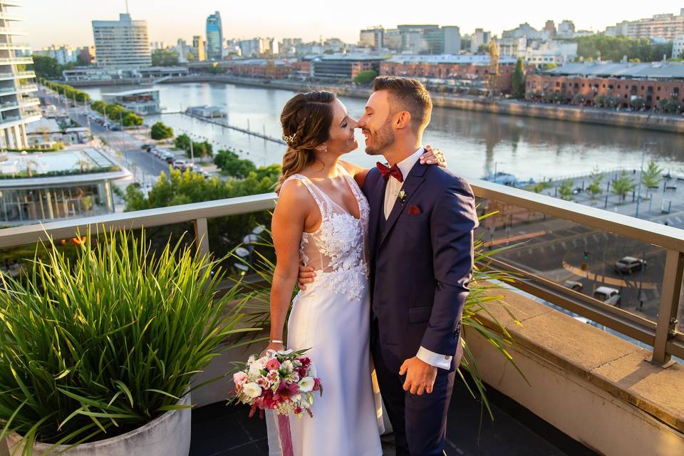 novios casamiento Puerto Madero