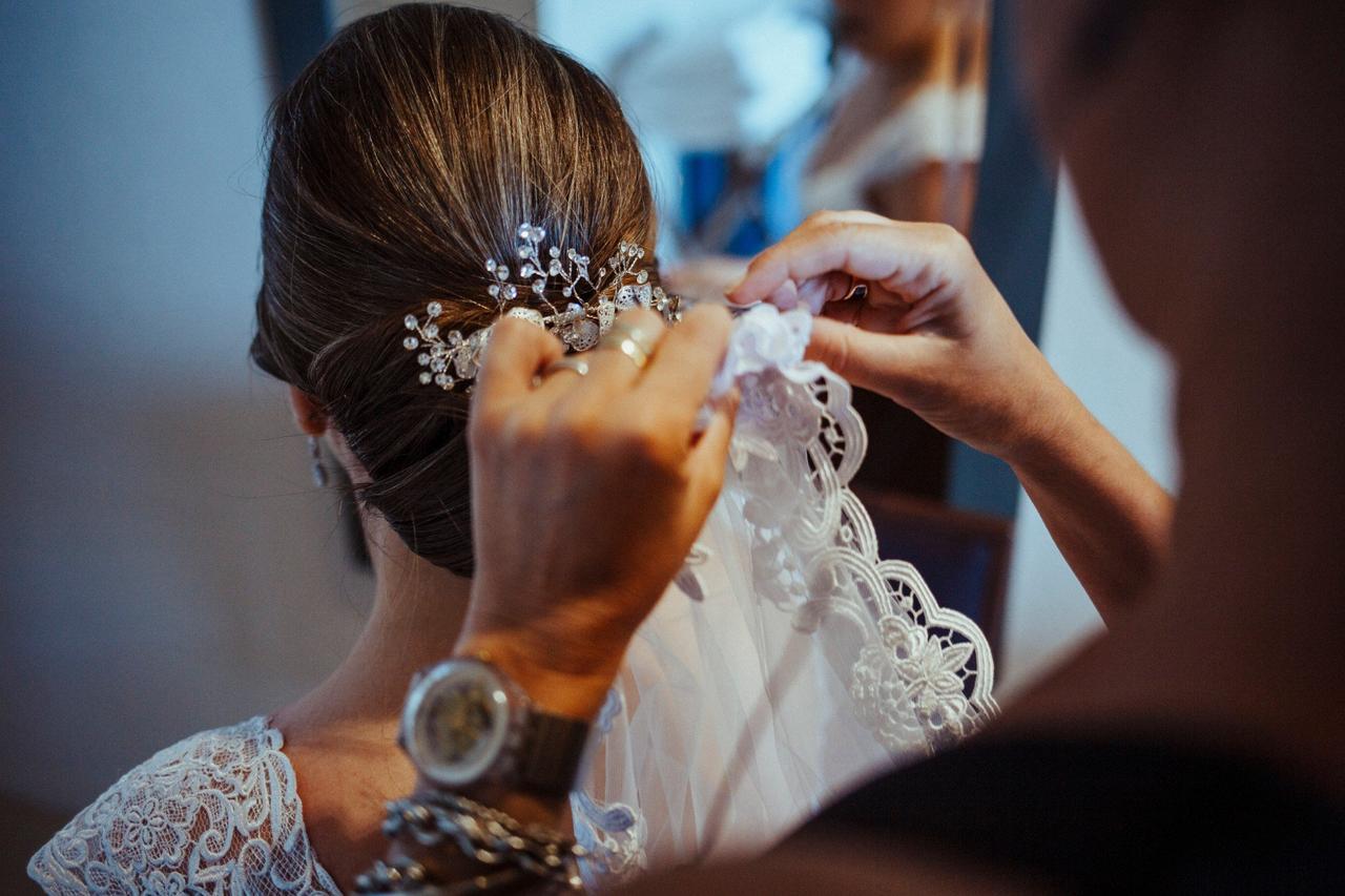 peinado recogido trenzas novia tocado