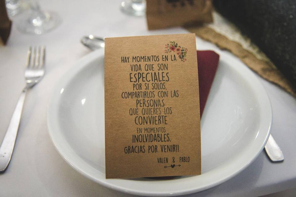 tarjeta de agradecimiento invitados casamiento