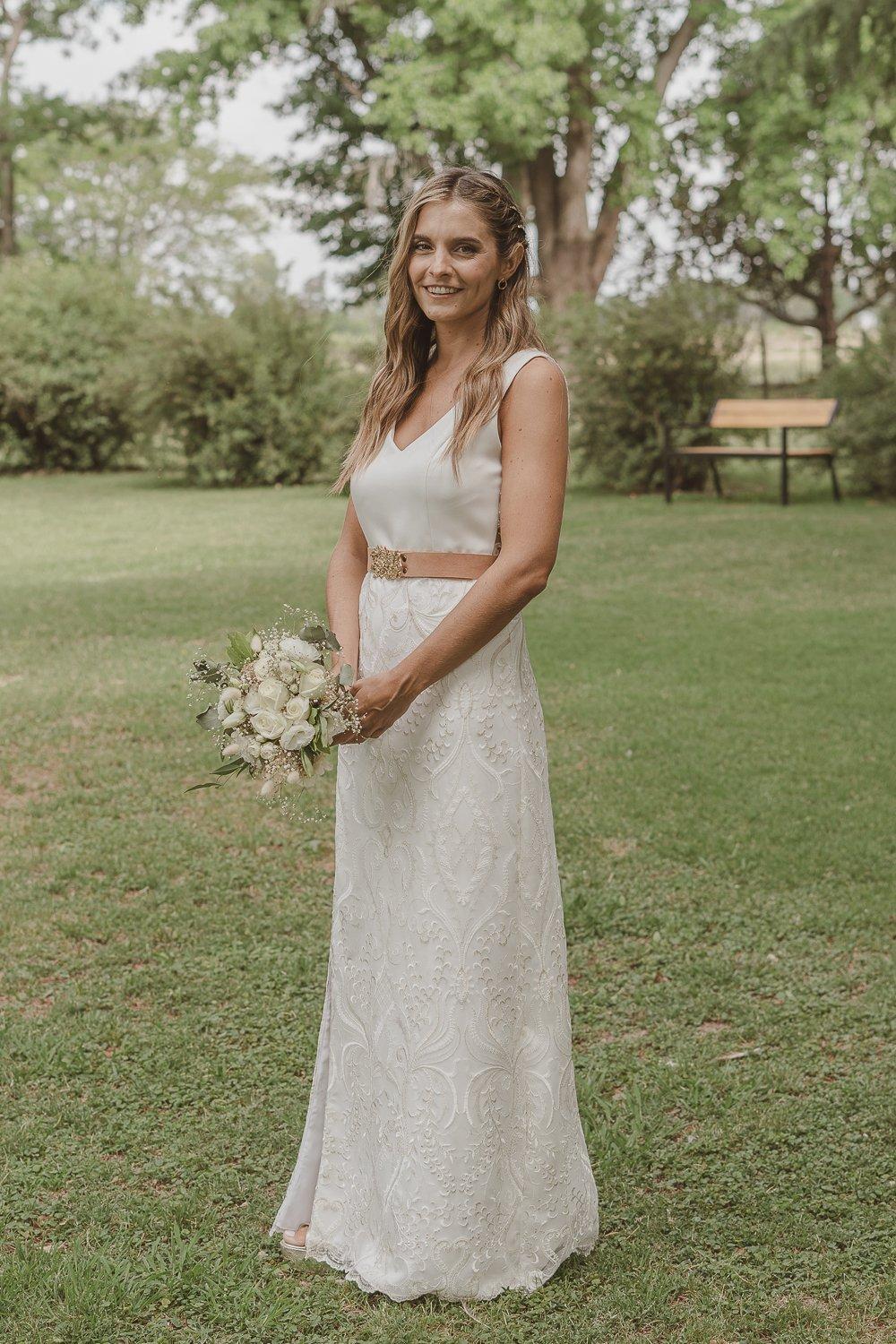 vestido de novia boho chic cinturón