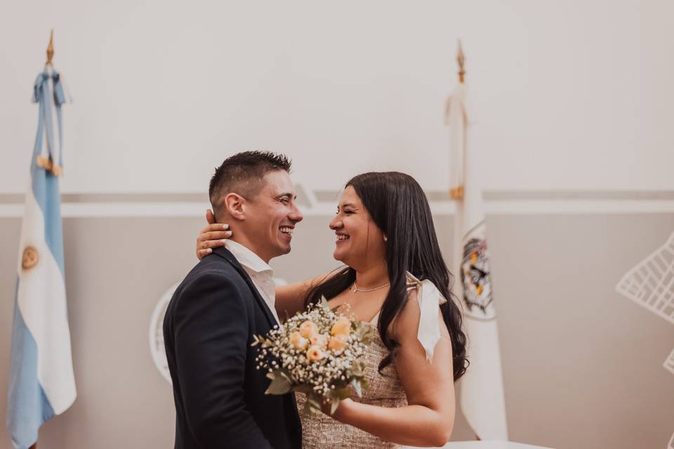 ceremonia civil novios libreta matrimonio Buenos Aires