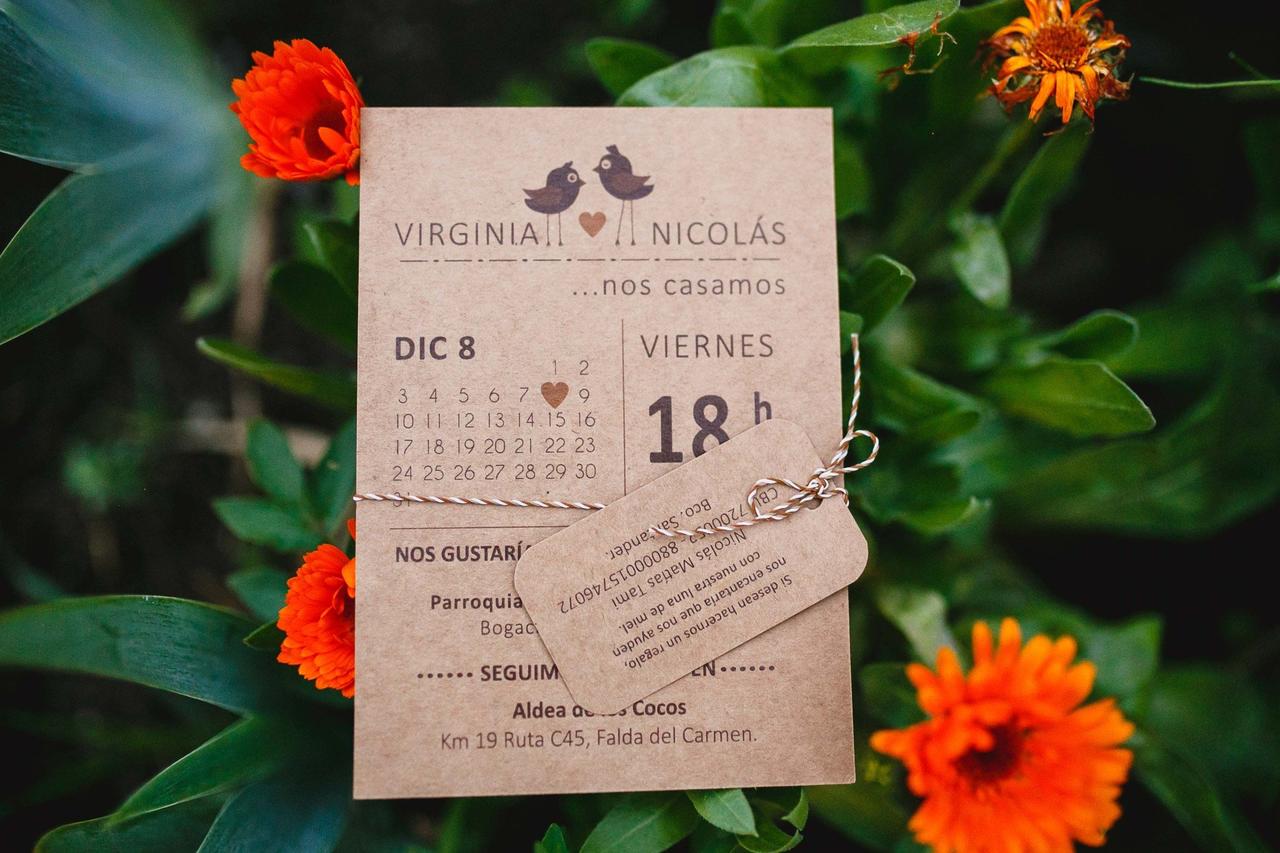 Invitación Kraft Plegada para Flores - Tarjetas Kraft