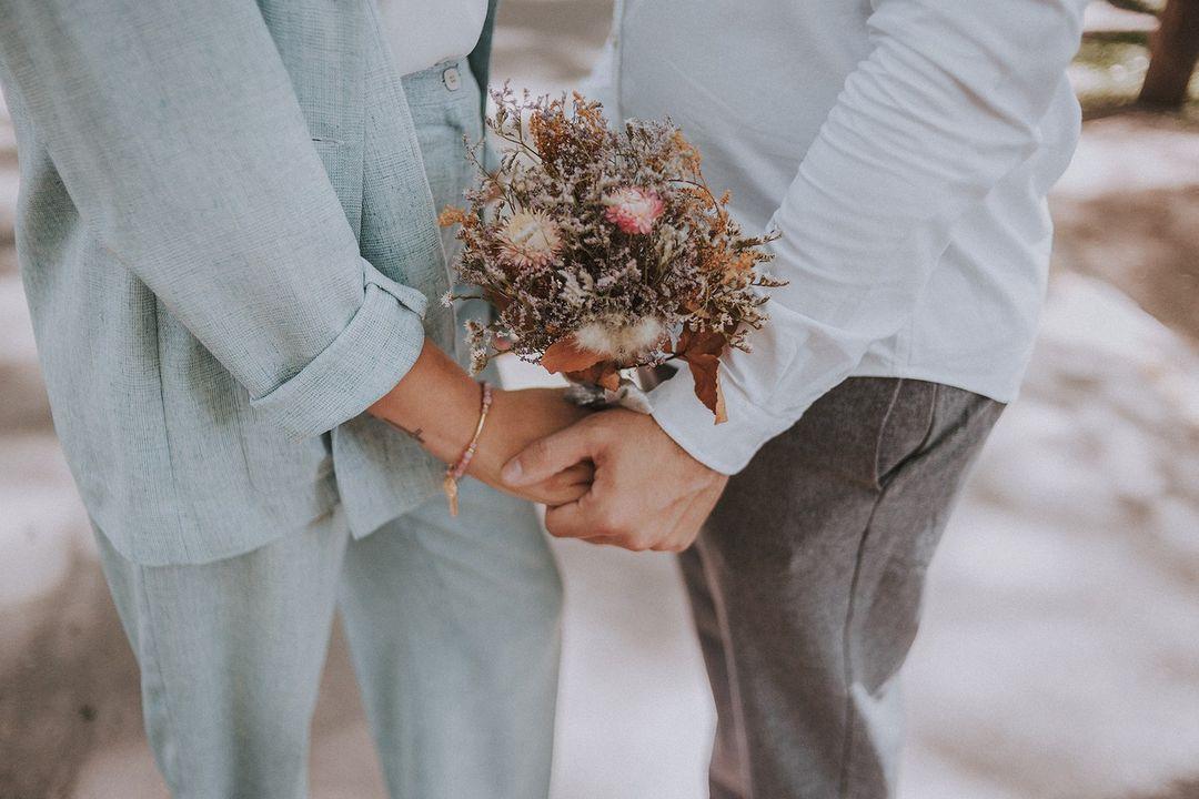 ramo de novia pequeño para el civil flores secas