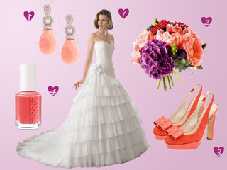 Coral para el look de novia