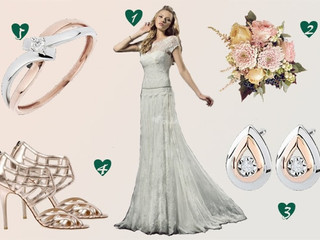Look de novia en oro rosa y blanco