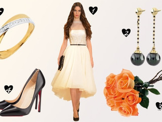 Look de novia en oro, negro y marfil