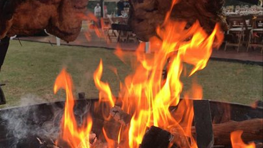 Asado casamiento campestre