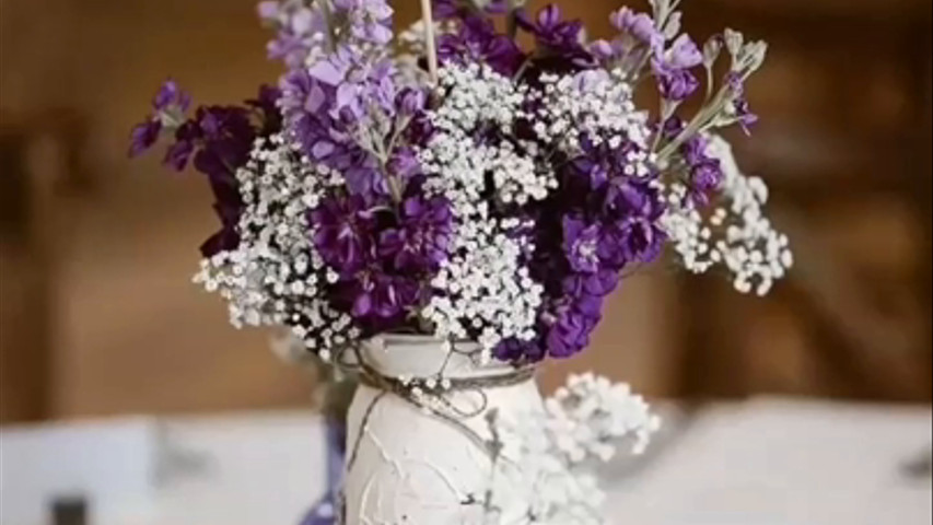 Centros de mesa con flores secas 