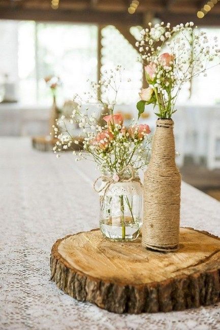 Centros de mesa rústicos: novia experta en Diy 9