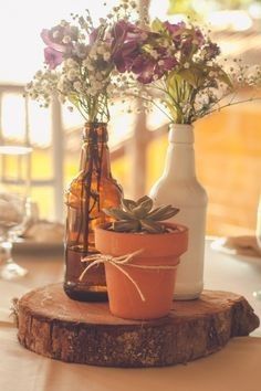 Centros de mesa rústicos: novia experta en Diy 39
