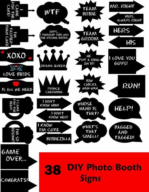 Ideas/frases para photo booth