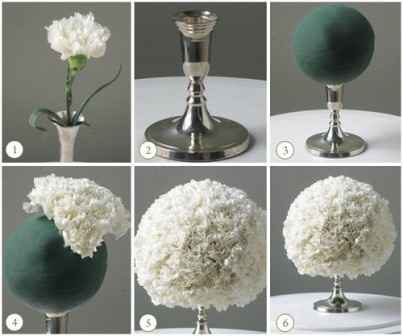 Arreglo Floral con esfera de telgopor...