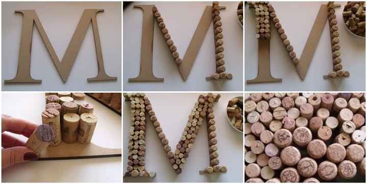 Como hacer las letras con corchos!