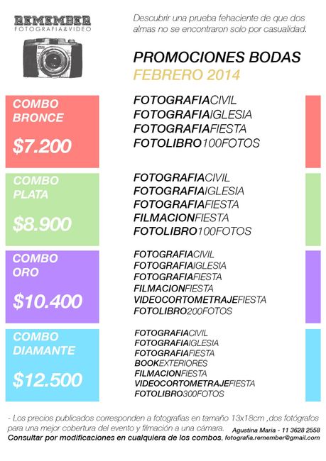 Fotografo presupuesto