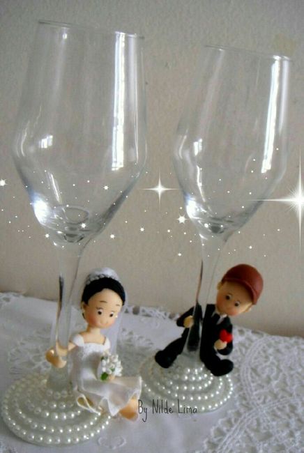 Copas decoradas para el brindis