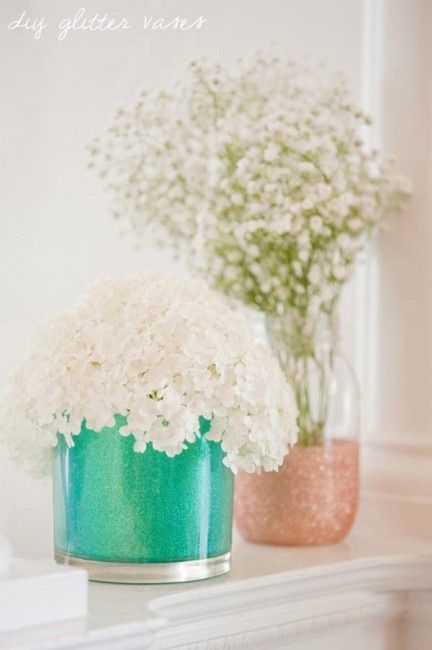 vasos con glitter