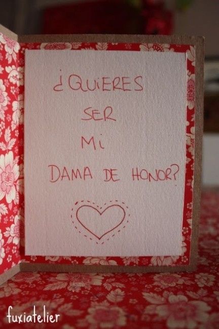 tarjeta dama de honor