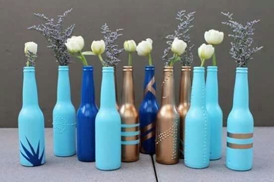 Centros de mesa con botellas. ¿que les parece? - 9
