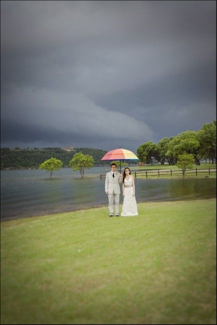 Lluvia, boda al aire libre