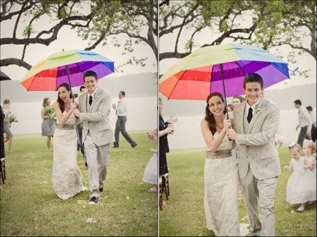 Lluvia, boda al aire libre