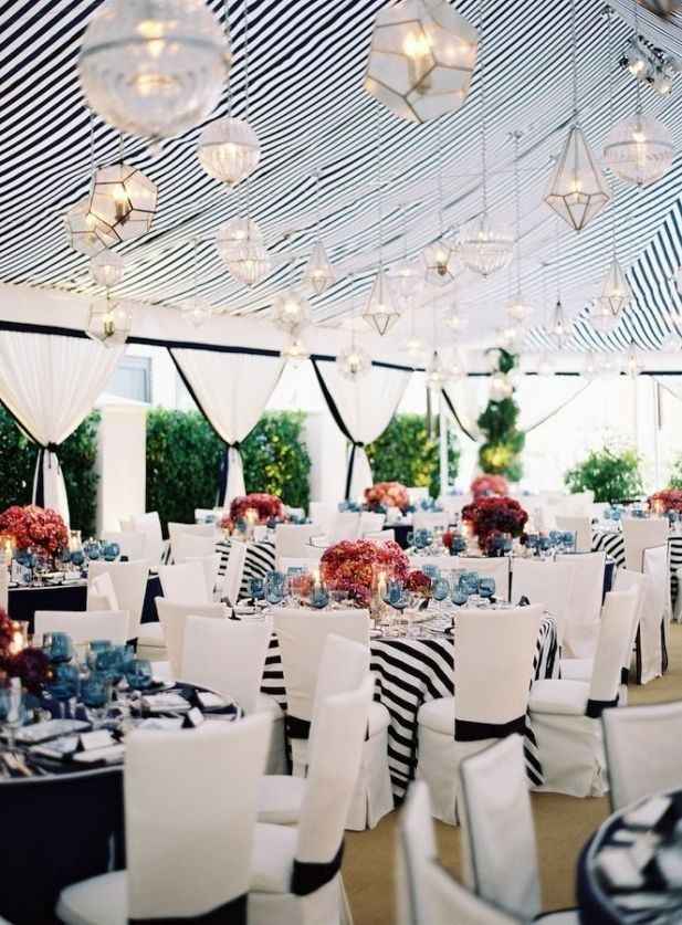 1-Decoración a rayas para casamientos