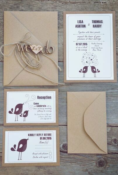 ¡17 ideas para Invitaciones de papel madera!😍 14