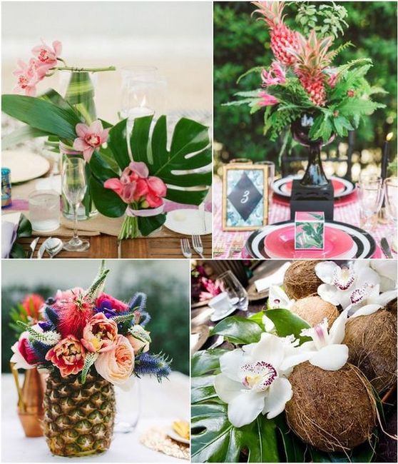 ¡8 inspiraciones de Estilo Tropical!🍍 ¿La incluirías a tu casamiento?🌴 8