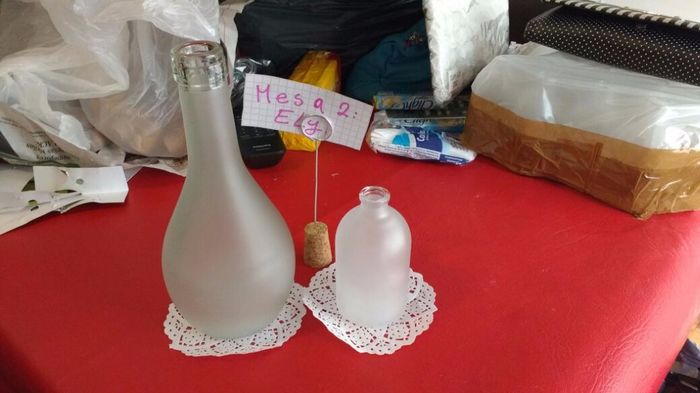 Botellas para el centro de mesa
