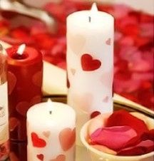 El amor esta en el aire con estas velas de corazones!! Si usamos diferentes tonos de papel de servil