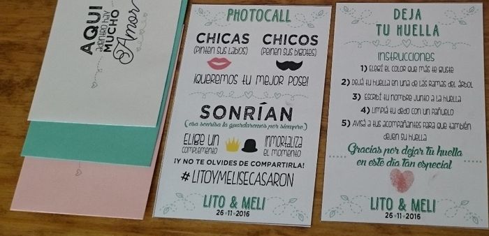 indicaciones y sobres