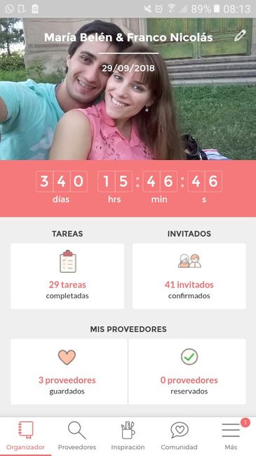 ¿Cuántos días falta para el casamiento? 1