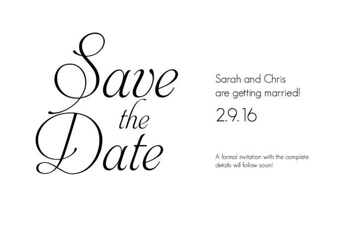Como poner en el save the date " invitación formal próximamente " 4