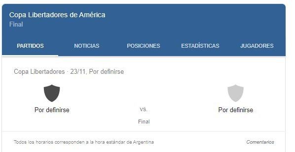 Copa Libertadores 23/11. 1