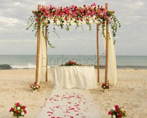 Gazebos con flores naturales. Rosado y amarillo 1