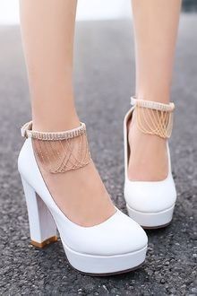 Zapatos para novias con taco chino 9