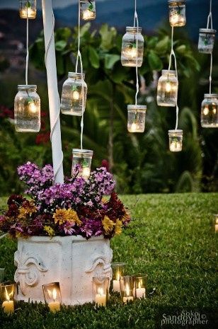 Ideas para decorar tu Casamiento al aire libre con frascos 6