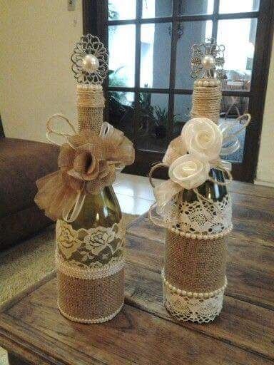 Centros de diy ! con botellas. - 2