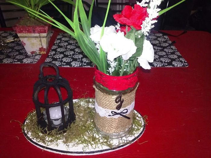 Centro de mesa en proceso..flores artificiales - 2