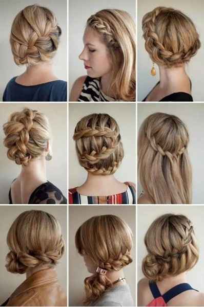 Trenzas con rodetes para un peinado de novia romántico