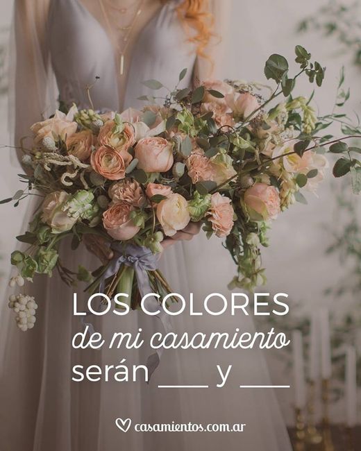 ¿Cuáles son los colores de tu casamiento? ¡Completá la frase!✍️ 1