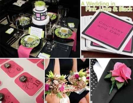 Casamiento en fucsia y negro