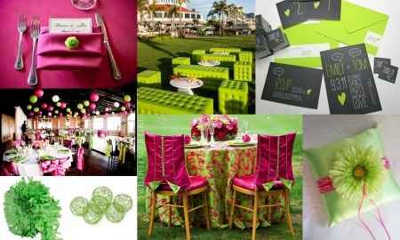 Casamiento fucsia y verde