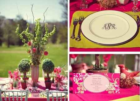 Casamiento fucsia y verde