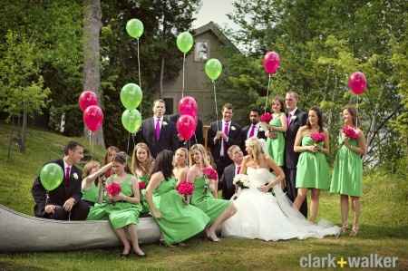 Casamiento fucsia y verde