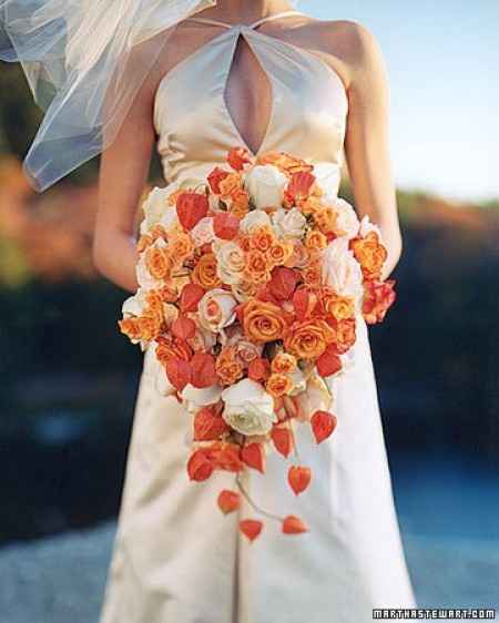 Casamiento en naranja y blanco