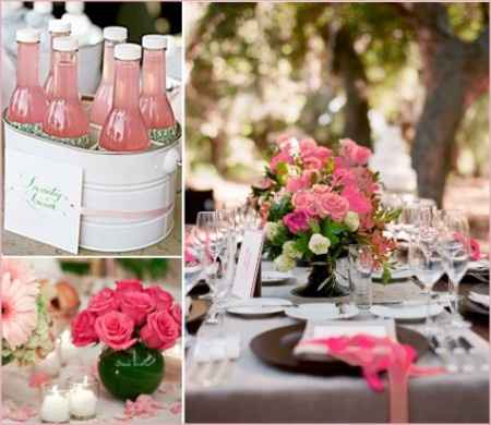 Casamiento gris y rosa