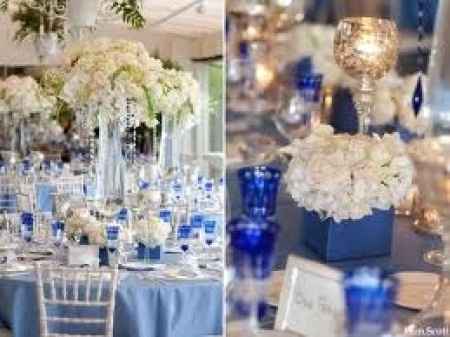 Casamiento blanco, plateado y azul