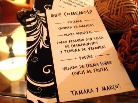 Menú de casamiento